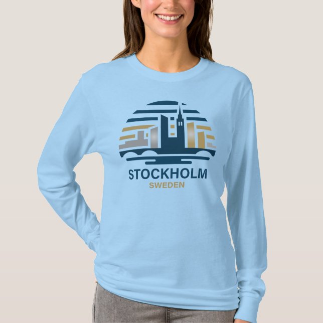 Stockholm Sweden Europe T Shirt (Framsida)