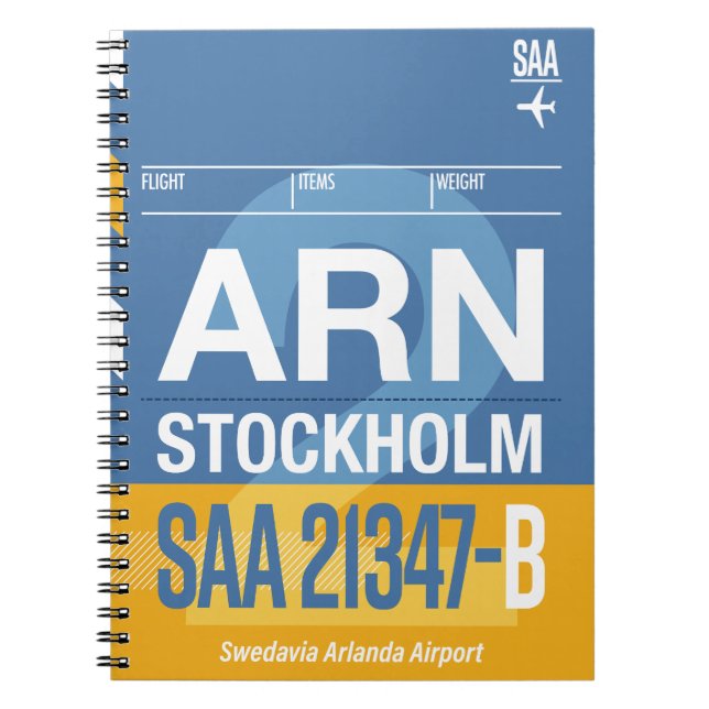 Stockholm - Travel Journal Anteckningsbok (Framsidan)