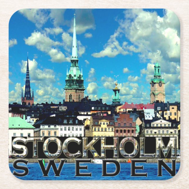 Stockholm Underlägg Papper Kvadrat (Framsidan)
