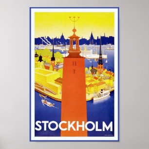 Stockholm Vintage resor Poster