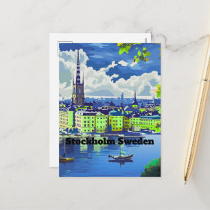 Stockholm vykort Resa Sverige  Illustrerad kort