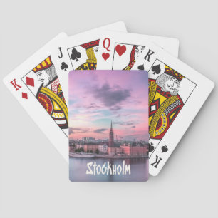 Stockholms huvudstad Sverige Night Skyline Casinokort