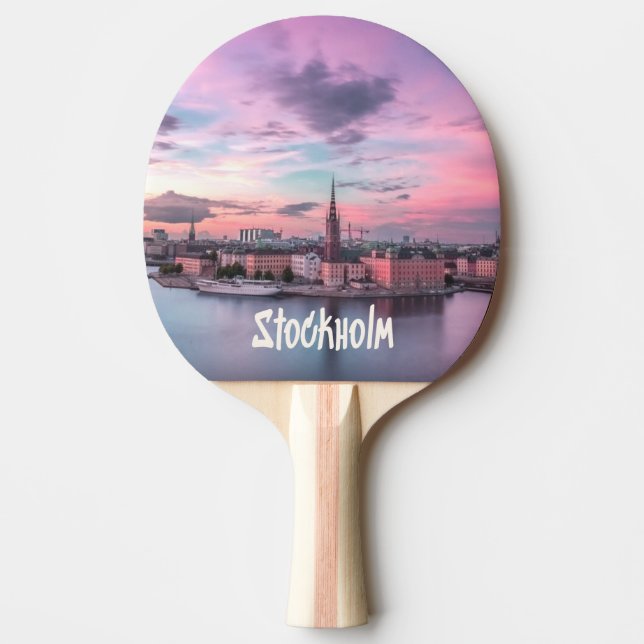 Stockholms huvudstad Sverige Night Skyline Pingisracket (Framsidan)