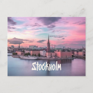 Stockholms huvudstad Sverige Night Skyline Vykort