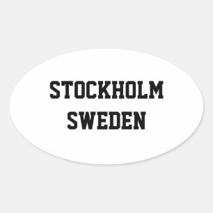 Stockholms ovala Sverigar Ovalt Klistermärke