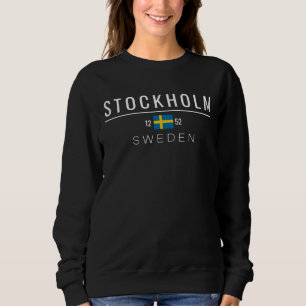 Stockholms Sverige 1252 Vit texttröja T Shirt