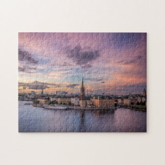Stockholms Sverige City Northern Sunset Scandinavi Pussel