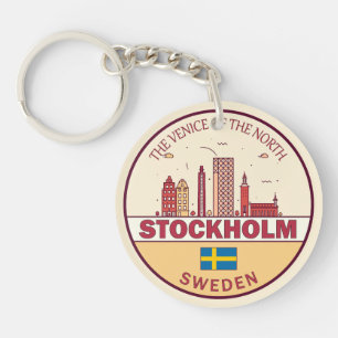 Stockholms Sverige City Skyline Emblem