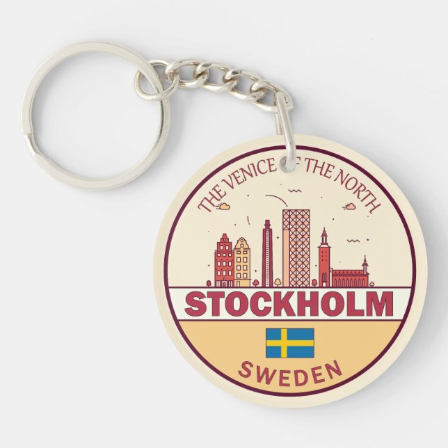 Stockholms Sverige City Skyline Emblem (Framsidan)