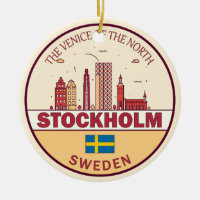 Stockholms Sverige City Skyline Emblem