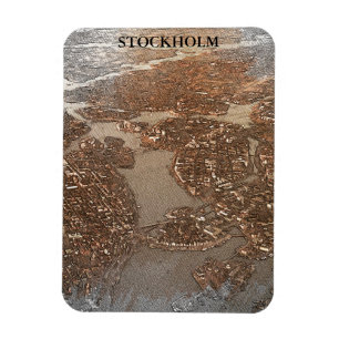 Stockholms Sverige City View Himmel Magnet