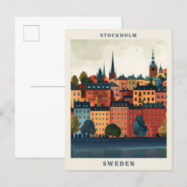 Stockholms Sverige Elegant Art Vintage resor Vykort
