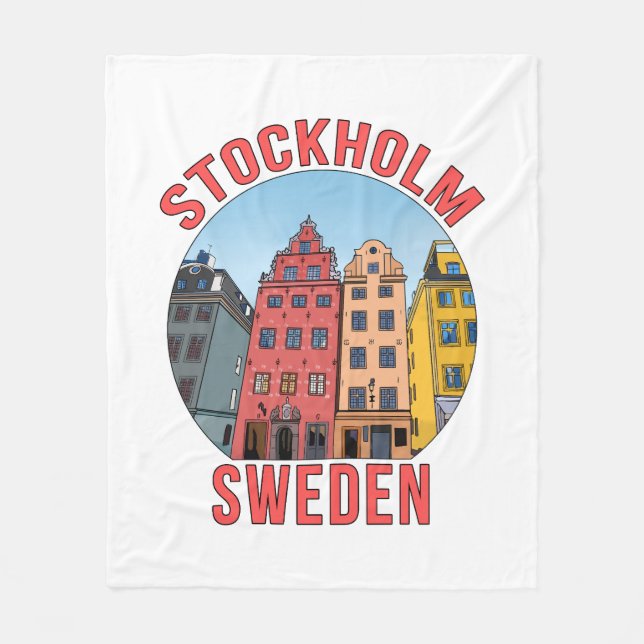 Stockholms Sverige Fleecefilt (Framsidan)