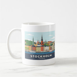 Stockholms Sverige Gamla Stan Pastel Travel Kaffemugg
