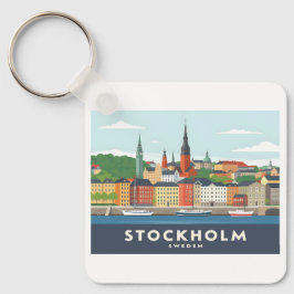 Stockholms Sverige Gamla Stan Pastel Travel Nyckelring