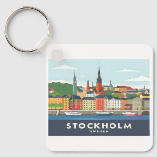Stockholms Sverige Gamla Stan Pastel Travel Nyckelring