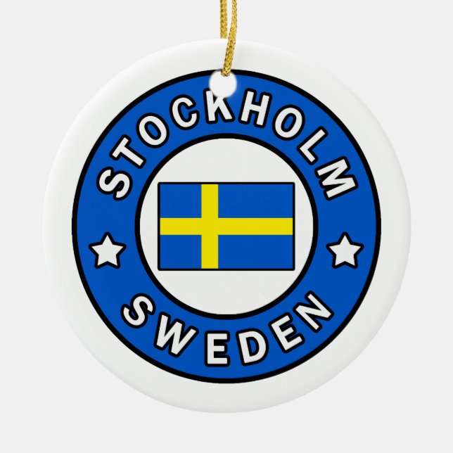 Stockholms Sverige Julgransprydnad Keramik (Framsidan)