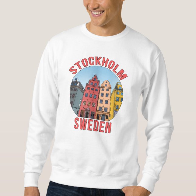 Stockholms Sverige Lång Ärmad Tröja (Framsida)