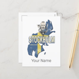 Stockholms Sverige Provinsen Karta Vintage Souveni Helg Vykort