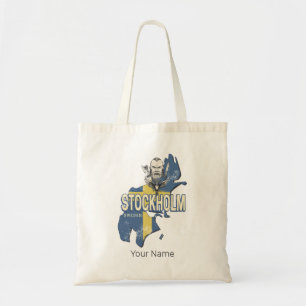 Stockholms Sverige Provinsen Karta Vintage Souveni Tygkasse