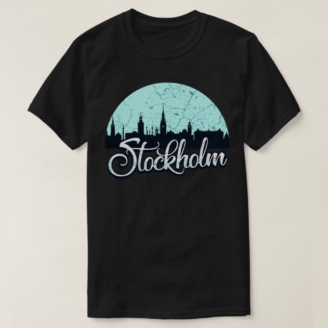 Stockholms Sverige Skyline 5 T Shirt (Design framsida)