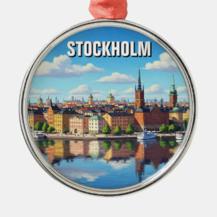 Stockholms Sverige Travel Julgransprydnad Metall