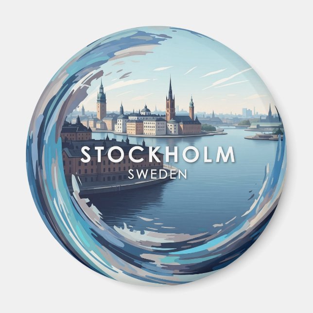 Stockholms Sverige Travel Magnet (Framsidan)