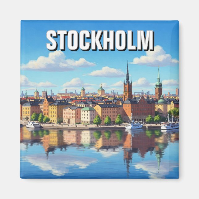 Stockholms Sverige Travel Magnet (Framsidan)