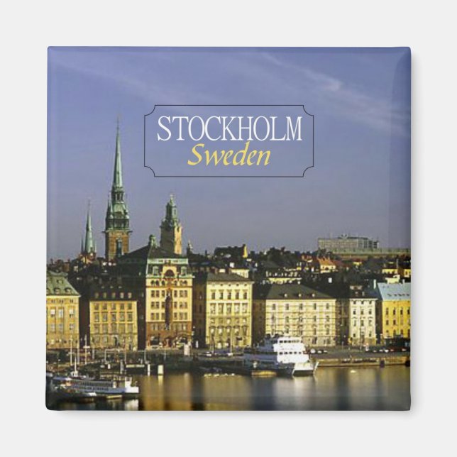Stockholms Sverige Travel Photo Fridge Magnet (Framsidan)