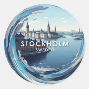 Stockholms Sverige Travel Runt Klistermärke