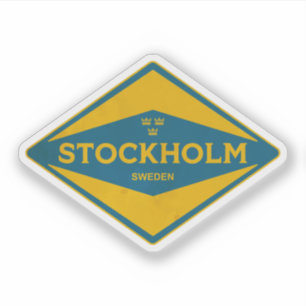 Stockholms Sverige Vintage Klistermärken