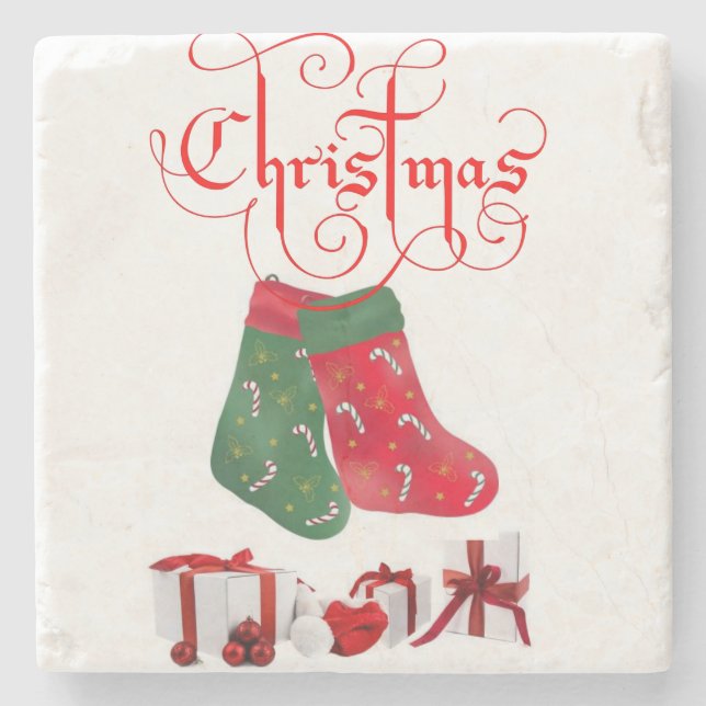 Stocking Marble Stone Underlägg jul (Framsidan)