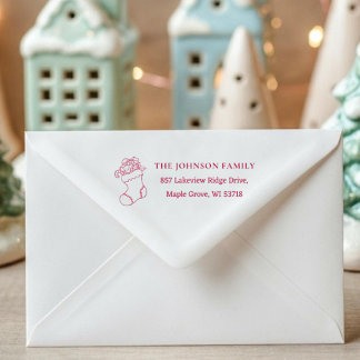[Stocking Stamp] Custom Christmas Card Address Självfärgande Stämpel