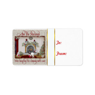 Stockings Hung Goat jul Gift Märkre Sticker Adressetikett