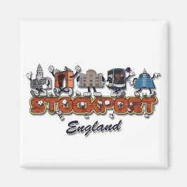 Stockport tecknade figurer magnet