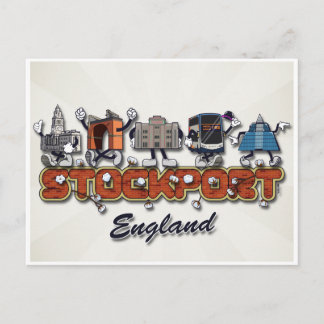 Stockport tecknade figurer vykort