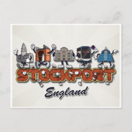 Stockport tecknade figurer vykort