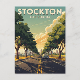 Stockton California Central Valley Vykort