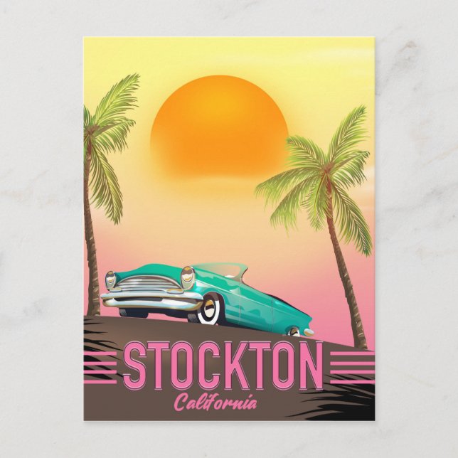 Stockton California USA Vykort (Framsida)