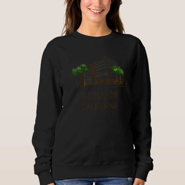 Stockton City California souvenir  for men women   T Shirt (Framsida)