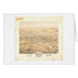 Stockton panorama- karta 1870 (Unrestored 1667A) Hälsningskort