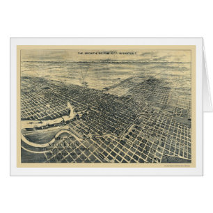 Stockton panorama- karta för CA - 1895 Hälsningskort