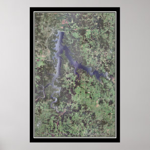 Stockton Sjö Missouri Satellite Poster Karta