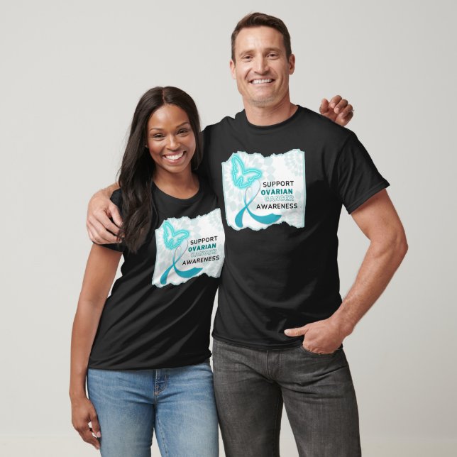 Stöd Äggstockscancer Medvetenhet T-shirt (Unisex)