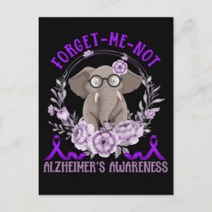 Stöd Alzheimers medvetenhet Söt Elefant Vykort