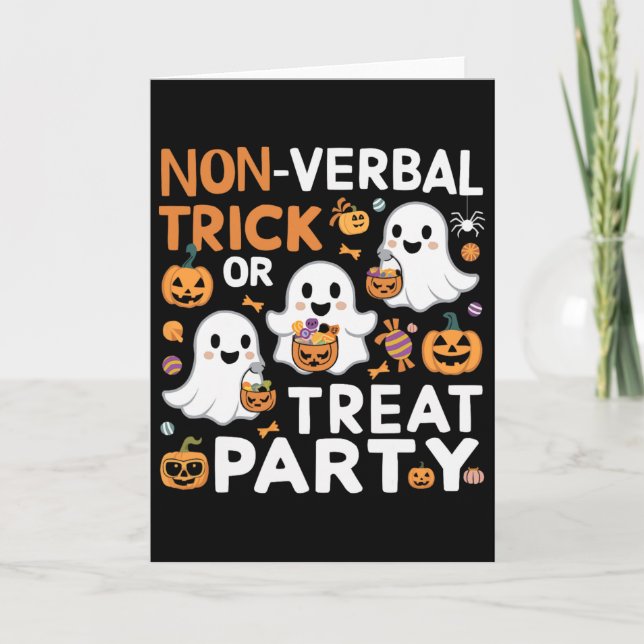 Stöd Autism Halloween Kuslig Autistisk Bus eller G Kort (Framsida)