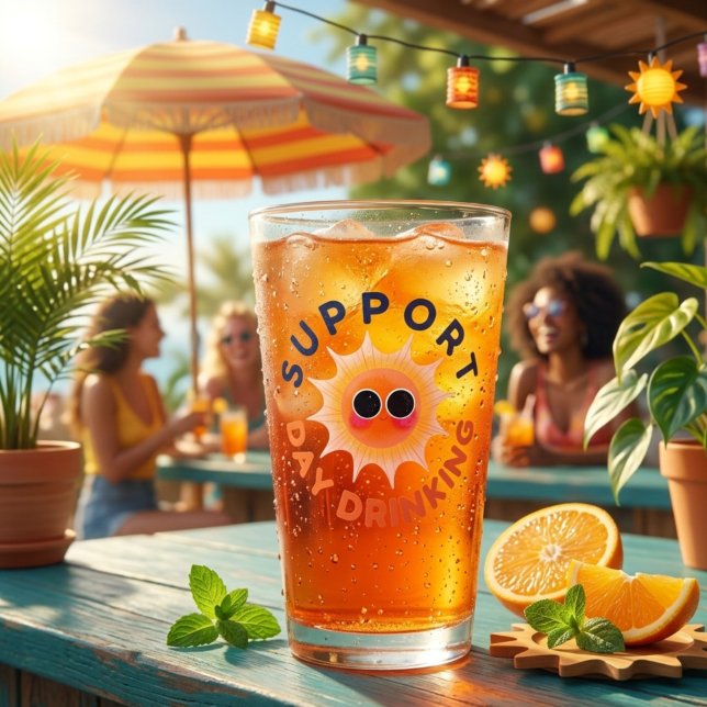 Stöd Dags för Drickande Roligt Solsken Pint Glas (Skapare uppladdad)