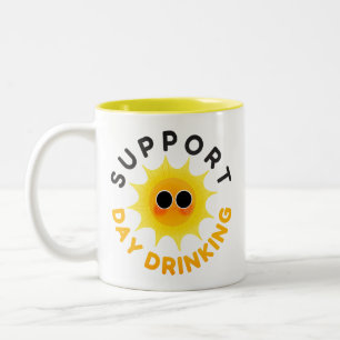 Stöd Dags för Drinkande Rolig Solsken Mugg