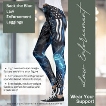 Stöd de Blå Lagen om brottsbekämpande Leggings