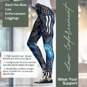 Stöd de Blå Lagen om brottsbekämpande Leggings